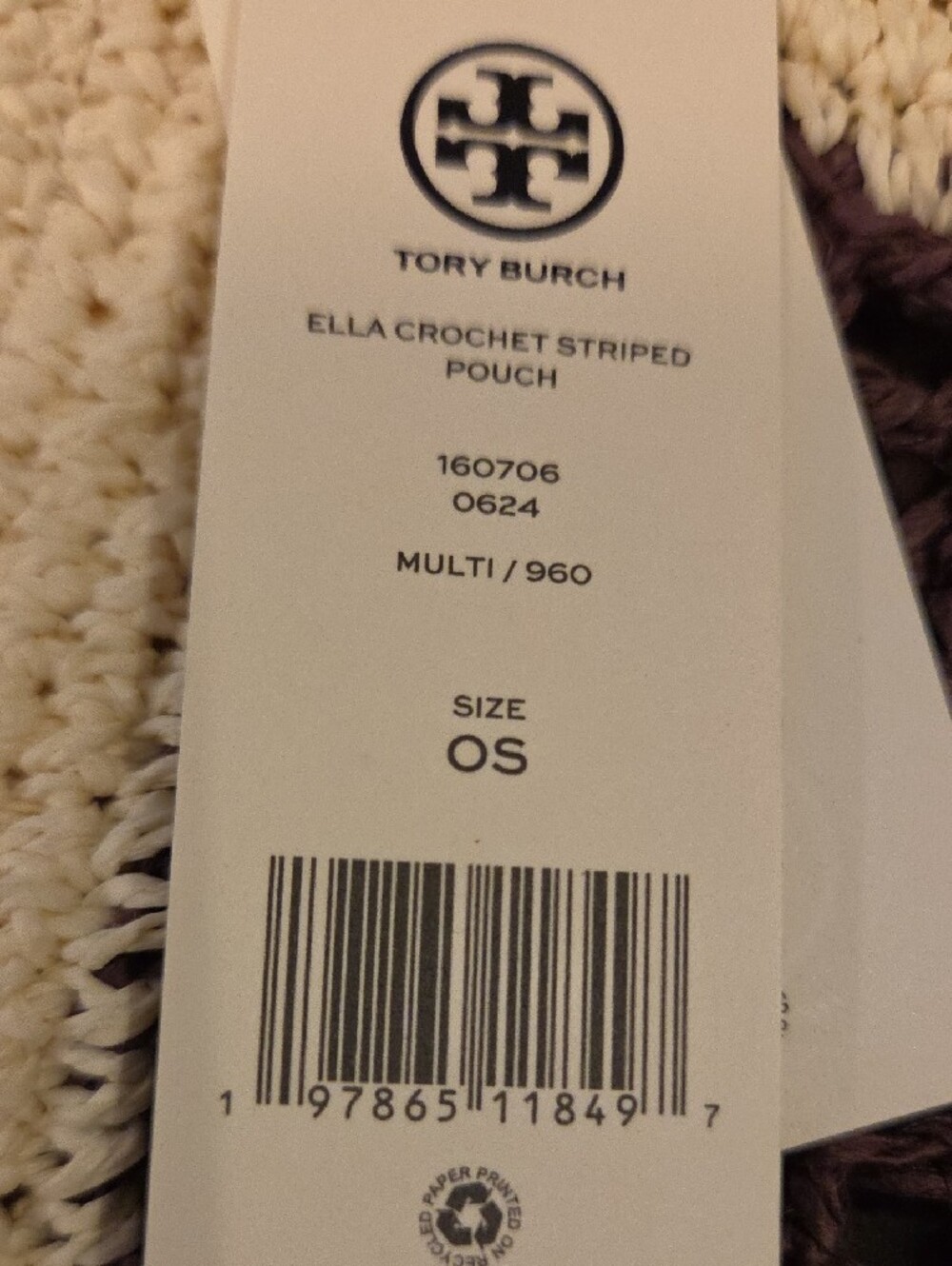 Tory Burch Ella Crochet Straw Clutch VERY RARE COLOR - Picture 5 of 8